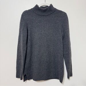 J. McLaughlin 100% Cashmere Dina Sweater Mock neck Size Medium Gray Pullover